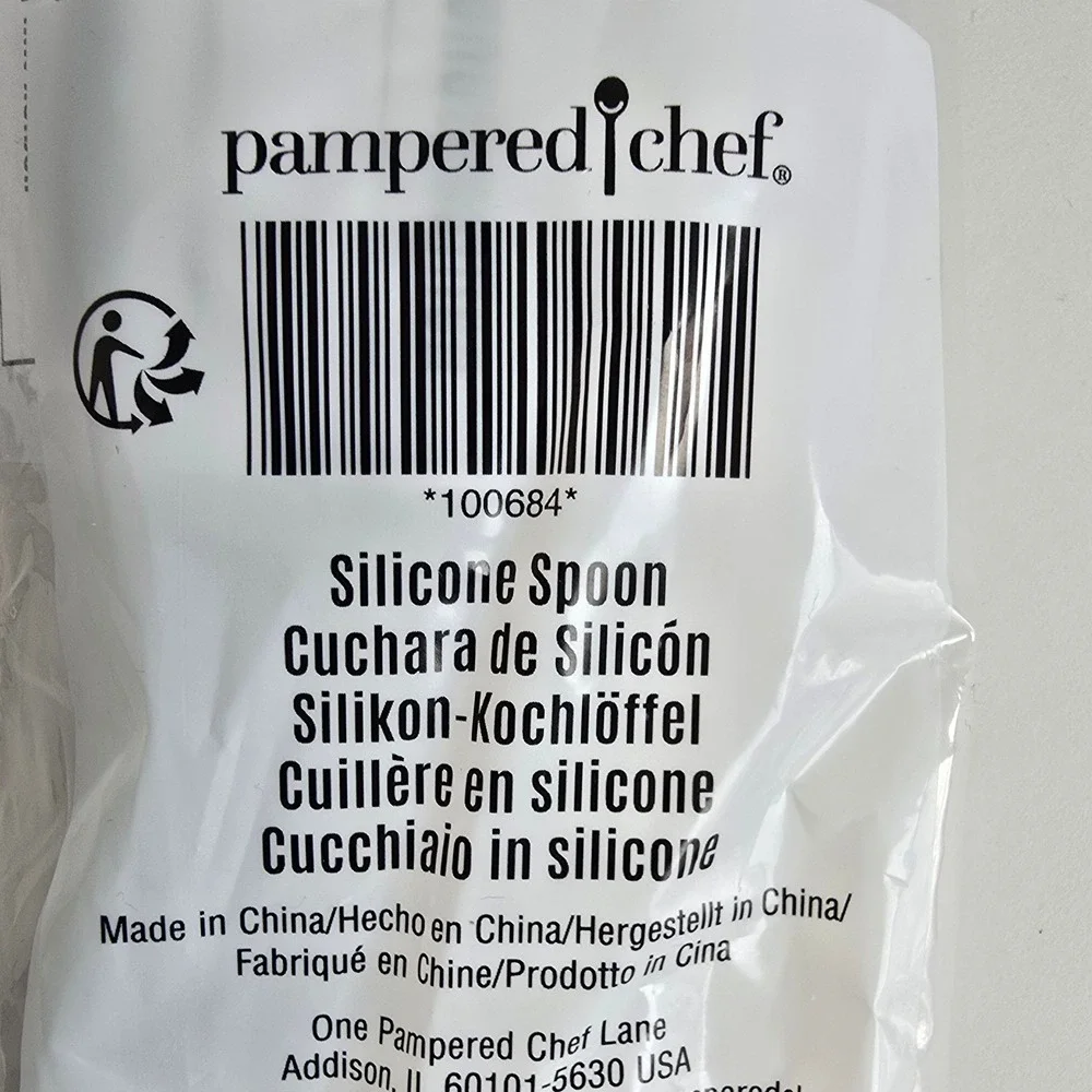 Pampered Chef Silicone Spoon 100684 Black Heat Resistant Kitchen Utensil